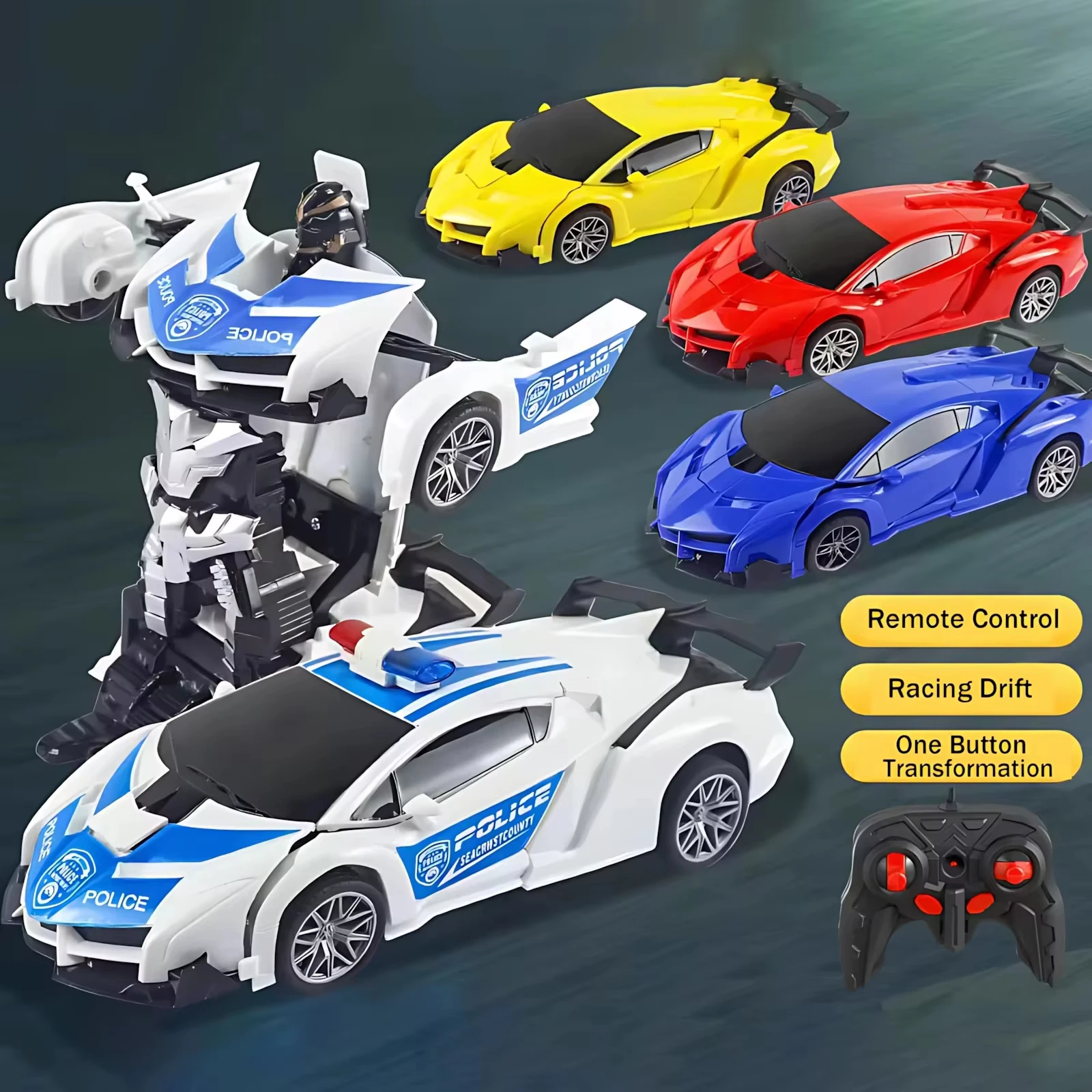 2-in-1 RC Car Robot, Transforming Toy Vehicle,Remote Control