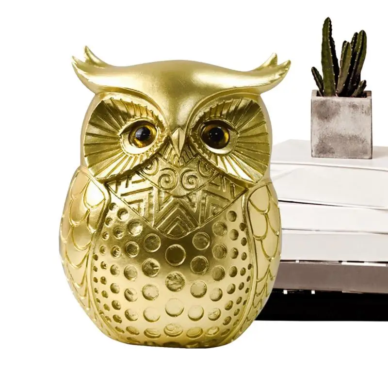 

Resin Owl Decor Owl Resin Animal Figurine Ornament Modern Bird Figurine For Bedside Bookshelf Cabinet Mini Owl Decor Figurines