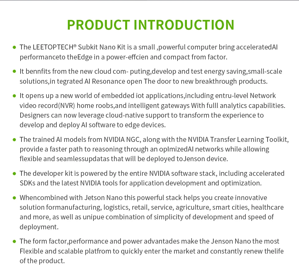 Leetop NVIDIA Jetson Nano B01 Develop Kit 128-Core Maxwell Quad-Core ARM A57 CPU
