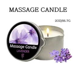 Aromatherapy Massage Candle - Luxurious Scented Oil Infusion with Easy Pour Spout (Lavender  2oz)