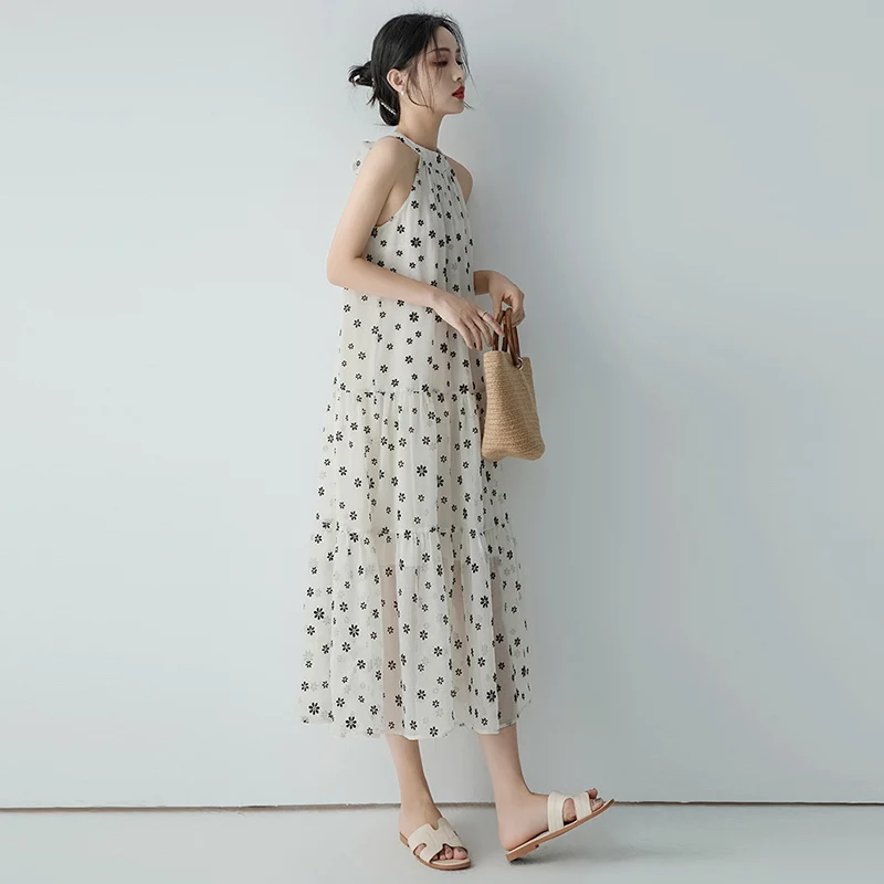

Summer Fashion Maternity Long Loose Dress Plus Size Halter Collar Pregnant Woman Floral Beach Dresses Pregnancy Chiffon Mermaid