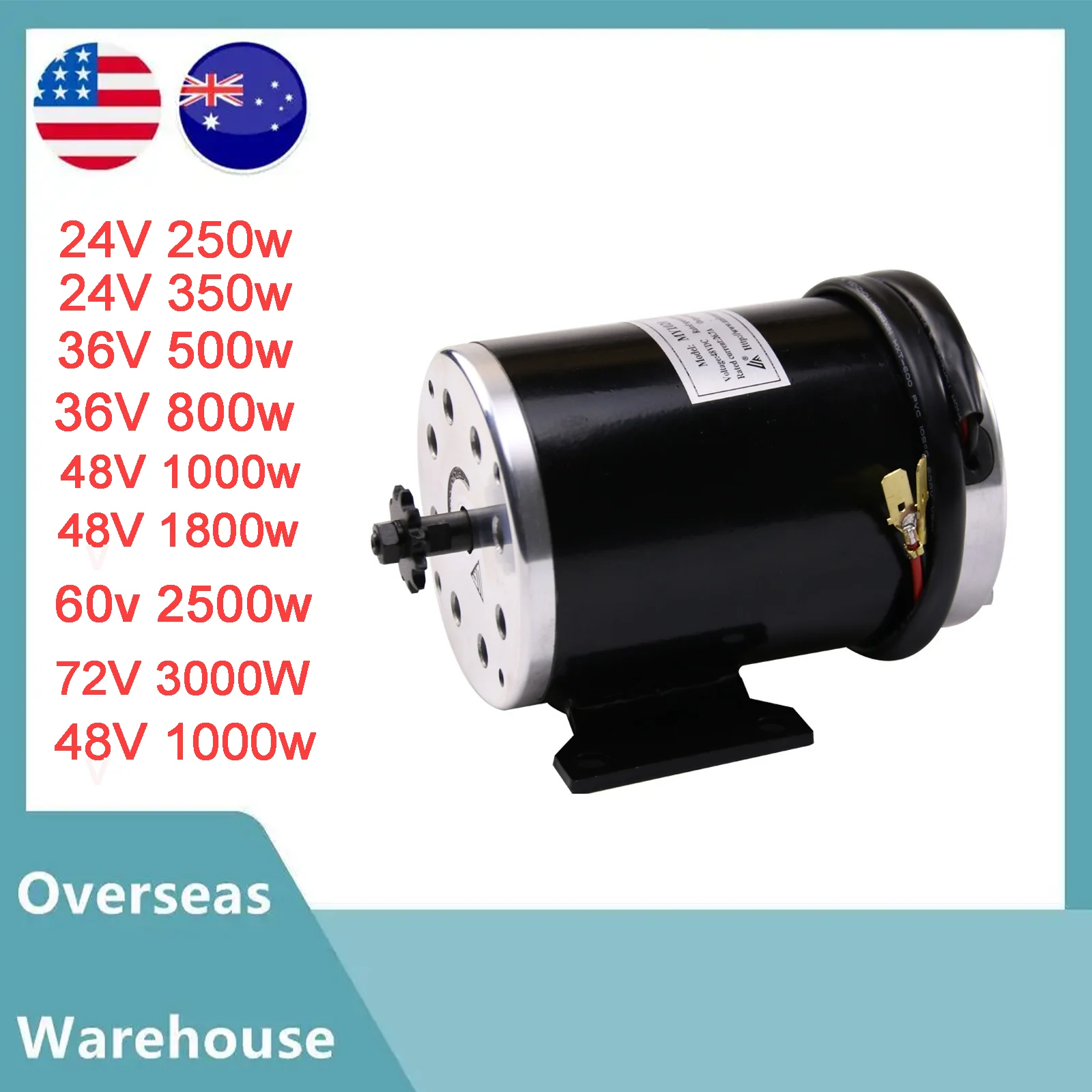 

24V 36V 48V 500W 800W 1000W 1800W T8F Electric Motor for Scooter Dirt Bike Razor MX650 MY1020 Drift Bikes Trike Golf Carts