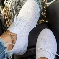 Women's Sneakers Breathable Casual Women Socks Shoes Lace Up Ladies Flats Female Spring Vulcanized Running Zapatillas De Mujer 4
