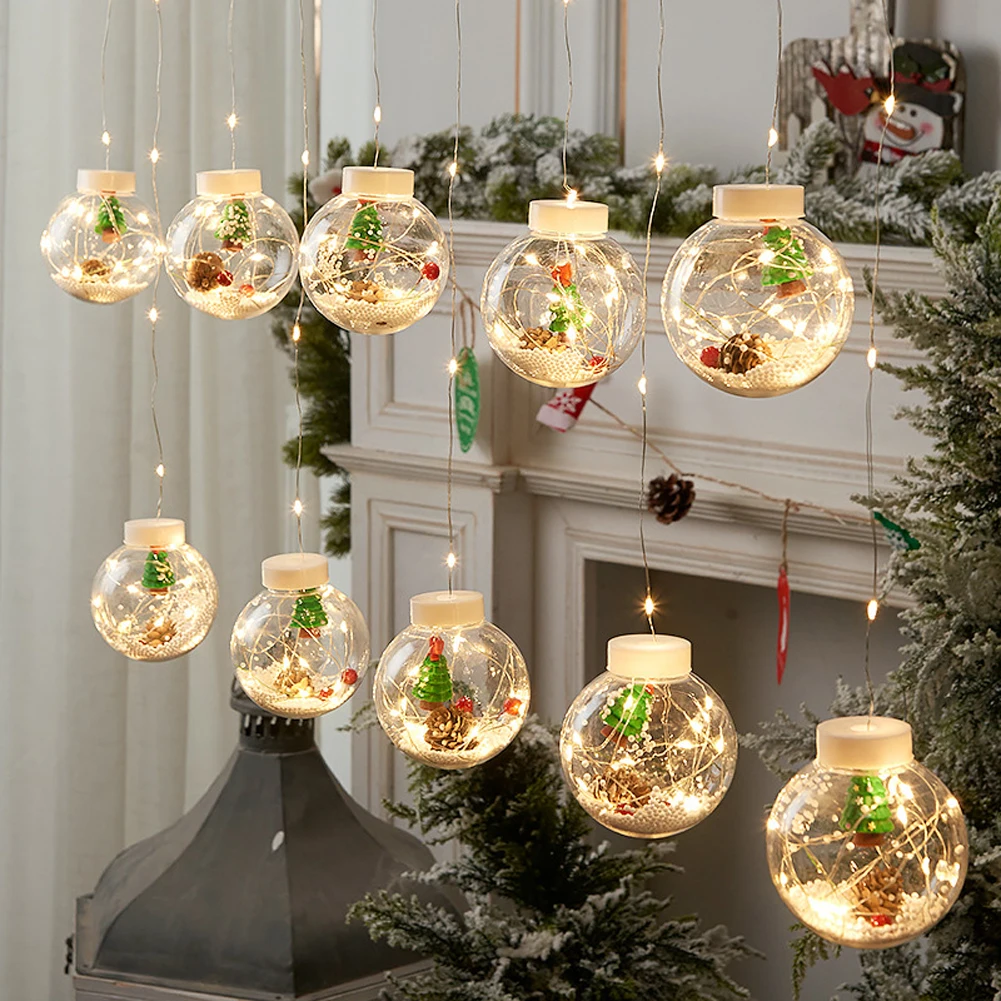 Guirlande lumineuse LED à boules à vœux, guirlande lumineuse de Noël, guirlande féérique pour mariage, Noël, fête et décoration intérieure_voghion.com