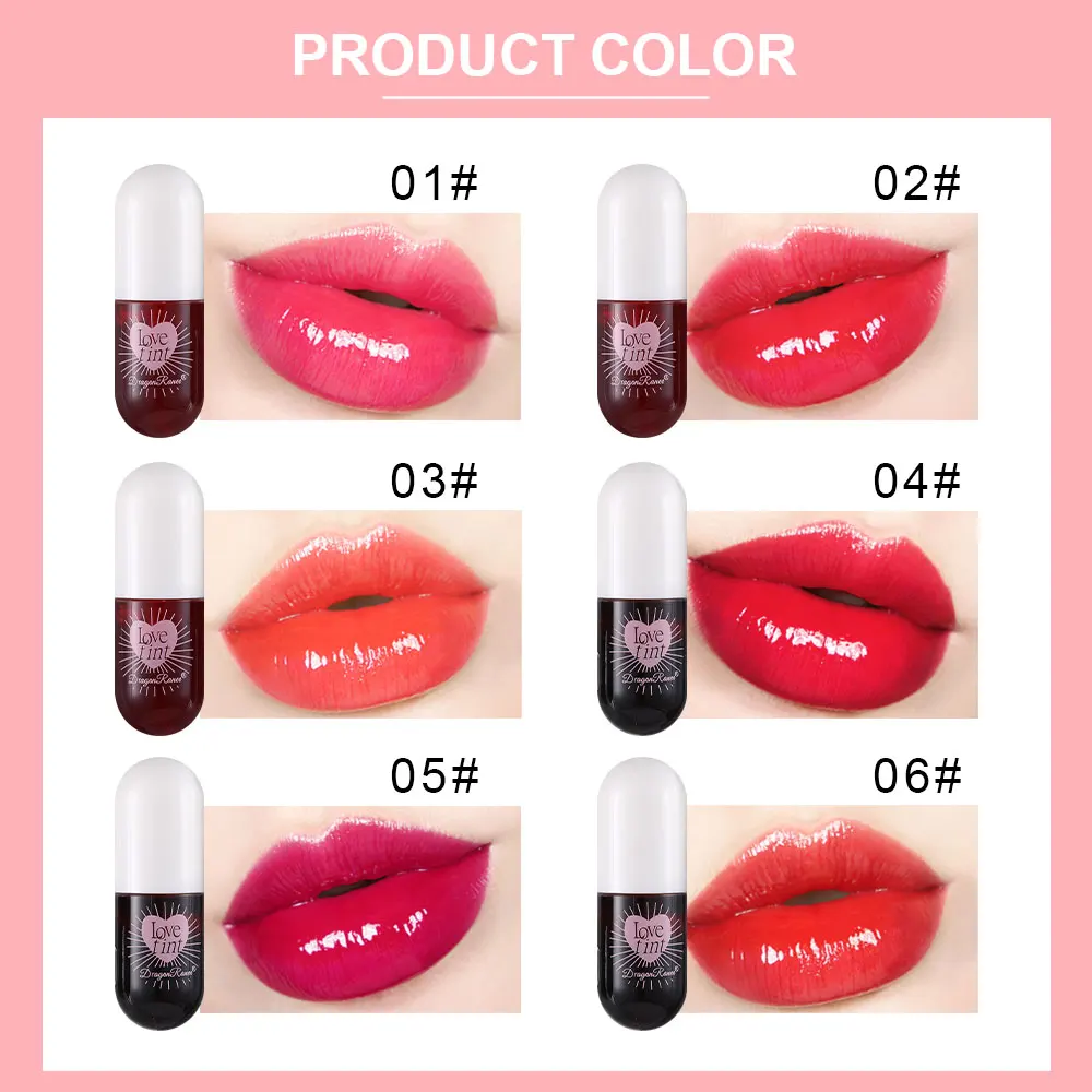 Mirror Lipstick, Water-Dyed Lip Liquid, Lip Glaze, Water-Glossy Mirror Glass Lipstick, Long-Lasting, Not Easy to Stick to the Cup, Lip Glaze, Light and Compact Lip Glaze 5