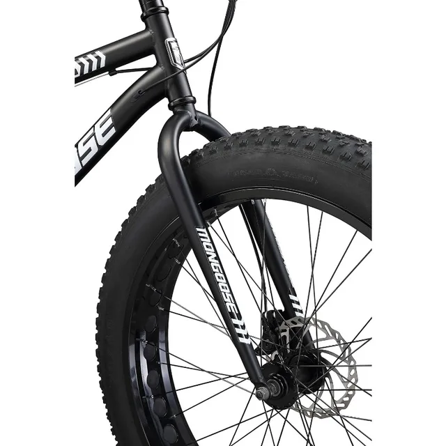 Mongoose Malus Mens and Women Fat Tire Mountain Bike, 26-Inch Bicycle Wheels, 4-Inch Wide Knobby Tires, Steel Frame 4