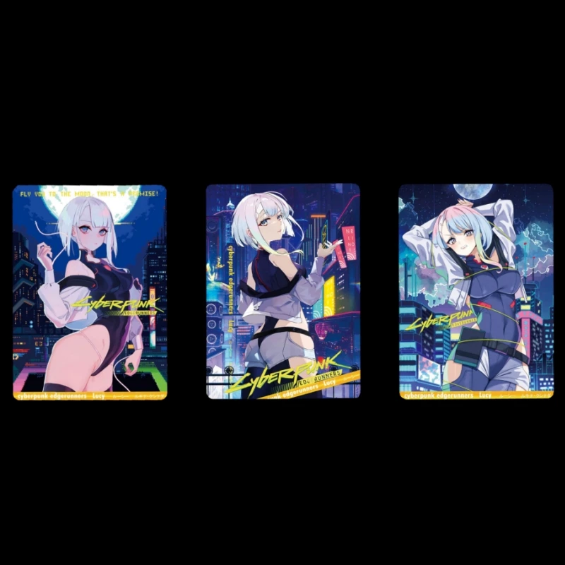 

3Pcs/set Cyberpunk Edgerunners Lucy DIY Hot Stamping Flash Card Kawaii Anime Girls Game Anime Collection Cards Gifts Toys