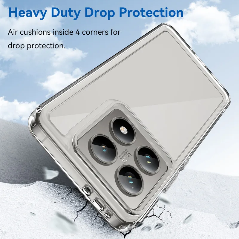 ELVEV Colorful Transparent Hard PC + TPU Protective Phone Case