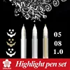 Sakura Japan 3pcs set Gelly Roll Classic Highlight Pen Gel Ink Pens Bright White Pen Highlight Sketch Markers Color Highlighting 1