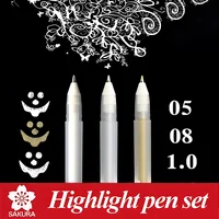Sakura Japan 3pcs set Gelly Roll Classic Highlight Pen Gel Ink Pens Bright White Pen Highlight Sketch Markers Color Highlighting 1