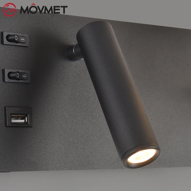 간단한 LED 유리 공 벽 램프 침대 옆 스포트라이트, USB 다리미 알루미늄, 침실 거실 주방 독서 램프, 복도 계단