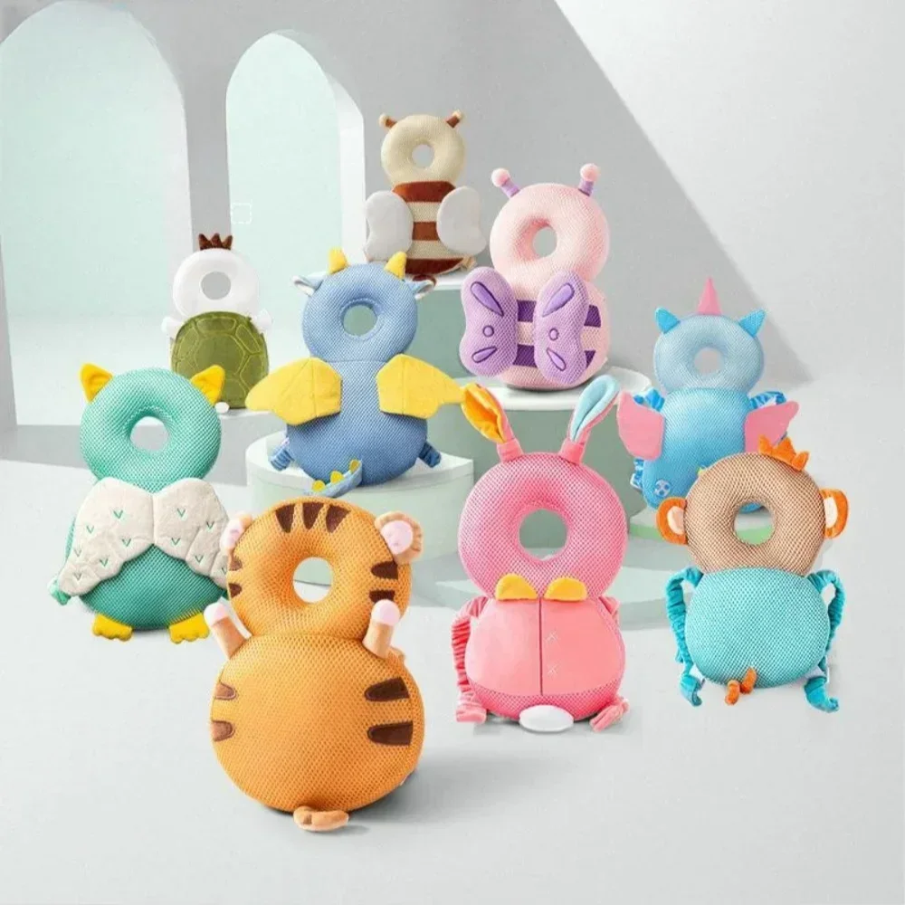 Toddler Baby Head Protector Pillow Anti-Fall Safety Cushion Soft Plush Breathable Pad Cartoon Design for Infant Learning To Walk