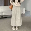 Smvp 2024 Autumn Winter New Thicken Plush A-line Skirts Wowen Solid Casual High Waisted Long Skirt Ladies Lazy Style Midi Skirts 4