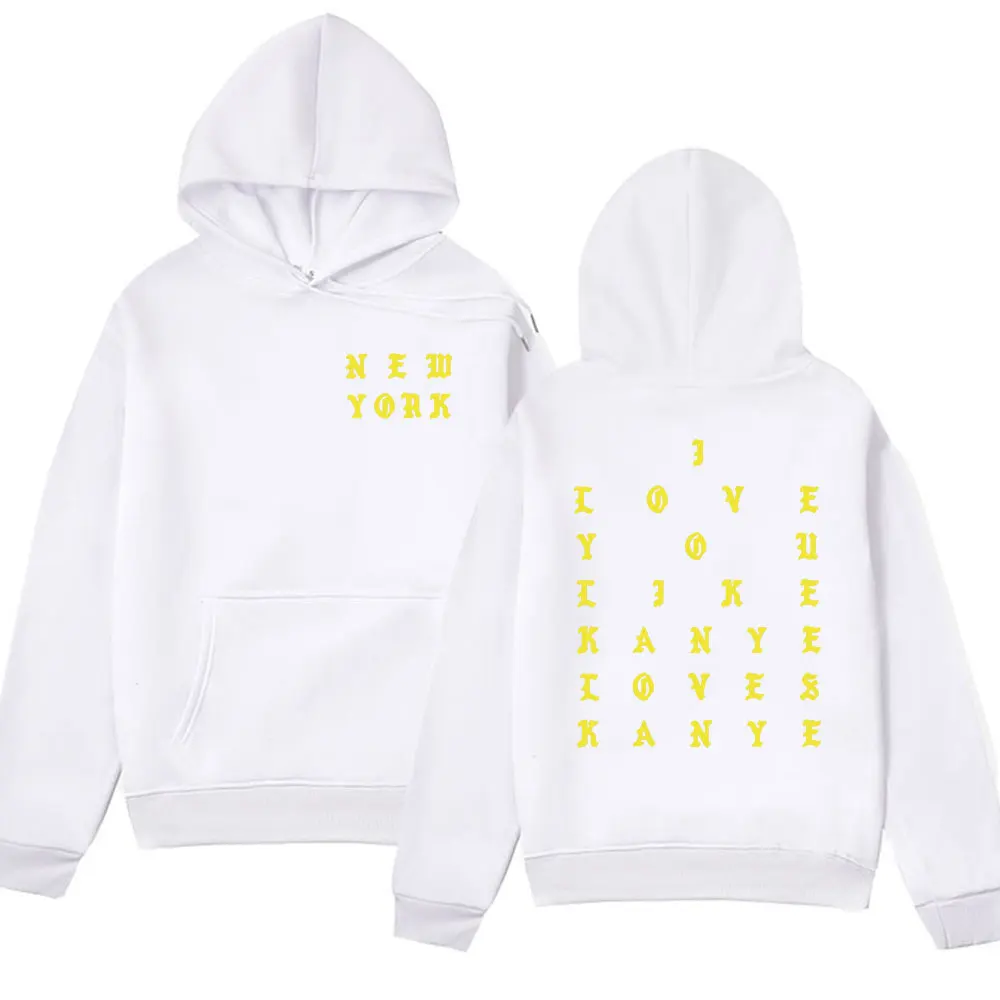 I Love You Like Kanye West Graphic Print Hoodies Hip-Hop Rapper Men's Women's Sweatshirts Vintage Streetwear Unisex Pullover