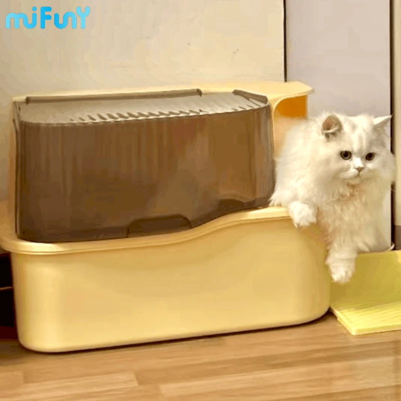 

MiFuny Cat Litter Box Closed Corridor Type Anti Splash Cat Toilet Oversize Deodorization Cat Box Lift The Lid Pet Accessories