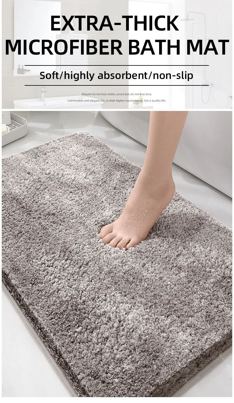 Description Picture 2 of itemSoft Absorbent Bathroom Mat Set Non-Slip Rug with Various Sizes, Thick Comfortable Mat for Bathtub, Bathroom, Home Decoration