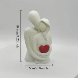 3D Printed Embracing Couple Sculpture - Modern Love Art Decor, Perfect Romantic Gift (WHITE)