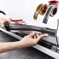 Car Threshold Strip Anti Scratch Door Sill Protector Rubber Strip Carbon Fiber Car Threshold Protection Bumper Film Sticker 2