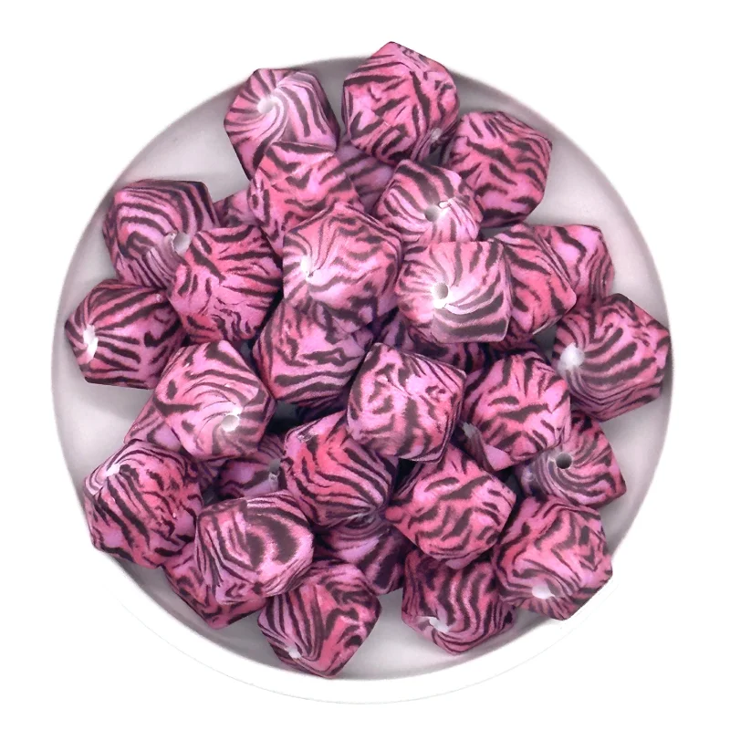 Colorful Hexagon Silicone Beads for DIY Crafts and Decorations (10/20pcs, 14mm)