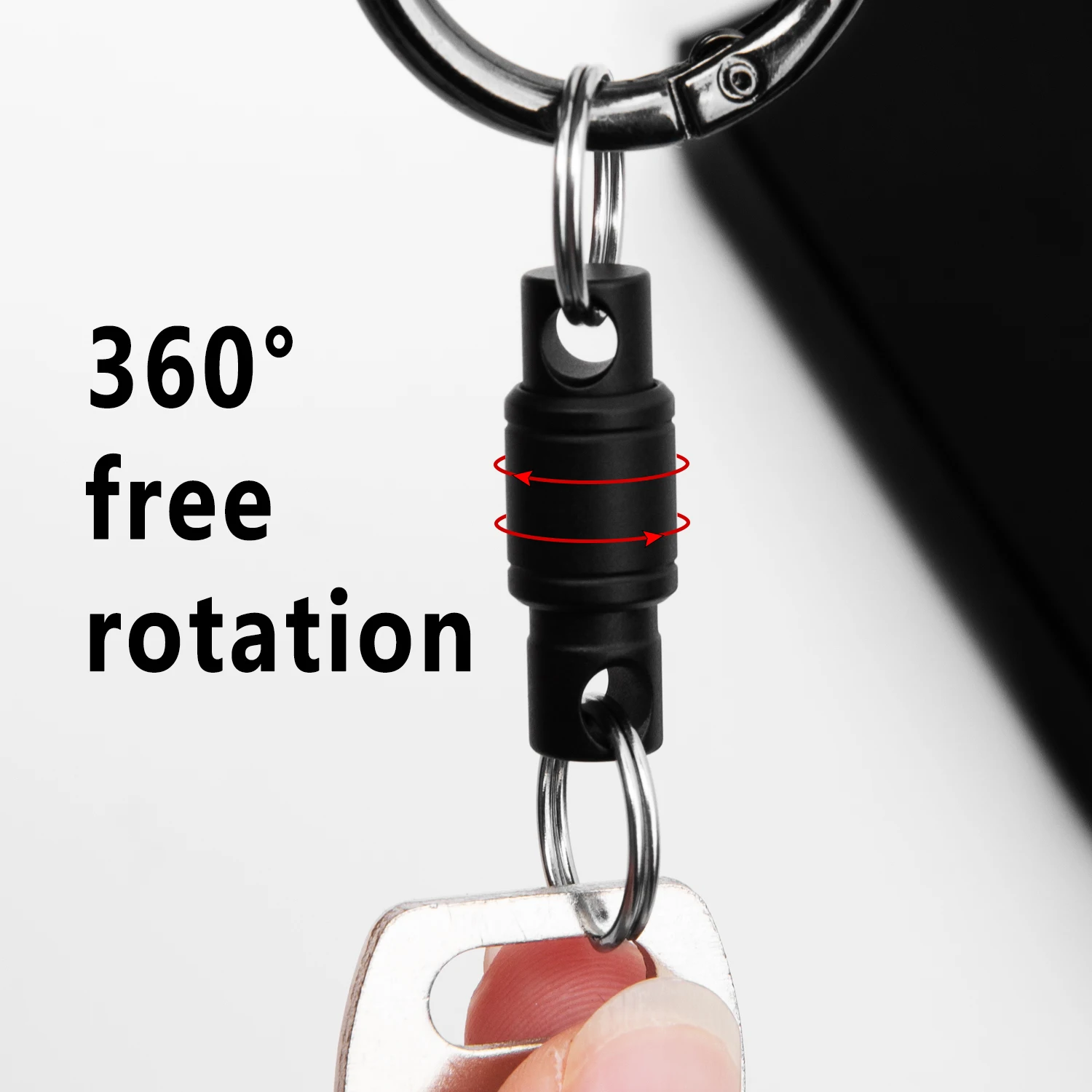 Sleek Titanium Quick Release Keychain - Mini Rotary Buckle & Stainless Steel Keyring EDC Tool