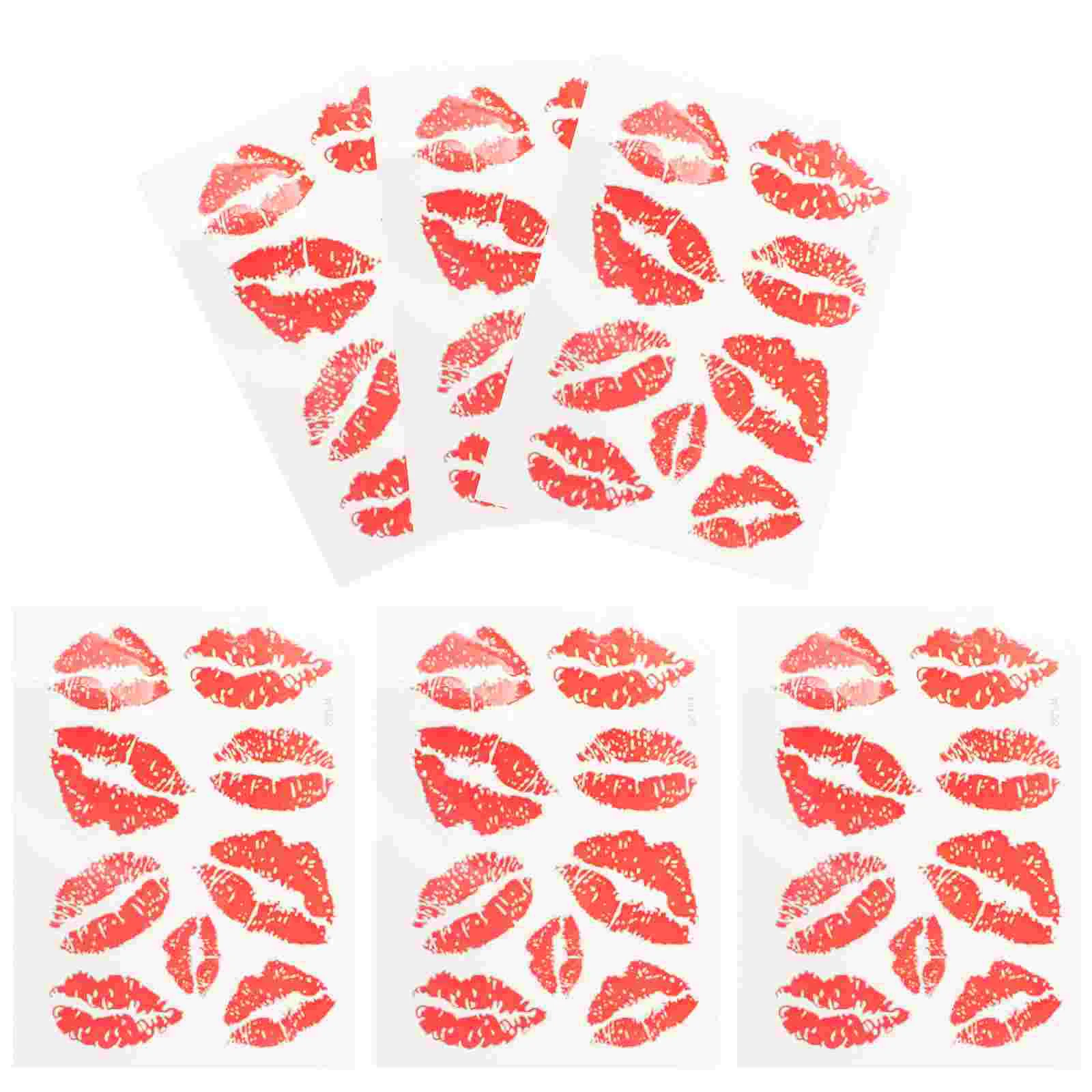 6 Pcs Kiss Stickers Body Decorations Fashion Water-proof Temporary Tattoos For Adults