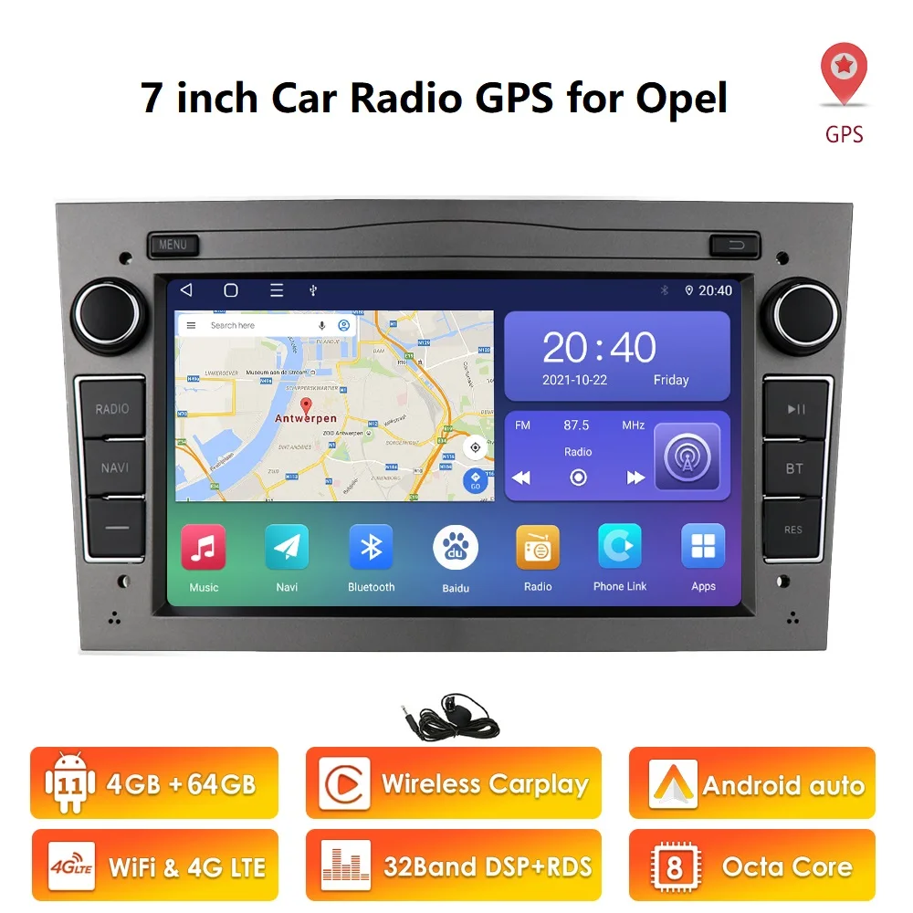 4G WIFI 2 Din Android 11 Car NODVD GPS Navigation radio for Opel Astra H G J Antara vectra c b Vivaro astra H corsa c d zafira b portable movie player for car Car Multimedia Players