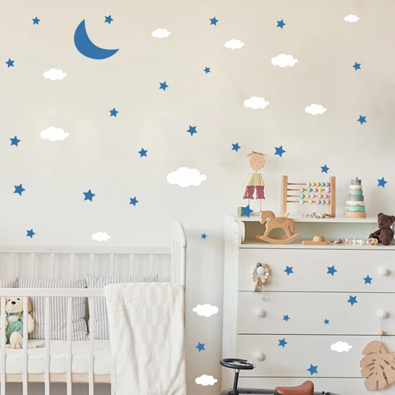 een schouder Bemiddelen Sterren Slapen Op De Maan En Sterren Muurstickers Voor Kinderkamer Babykamer  Decoratie Muur Decals Kamer Interieur| | - AliExpress