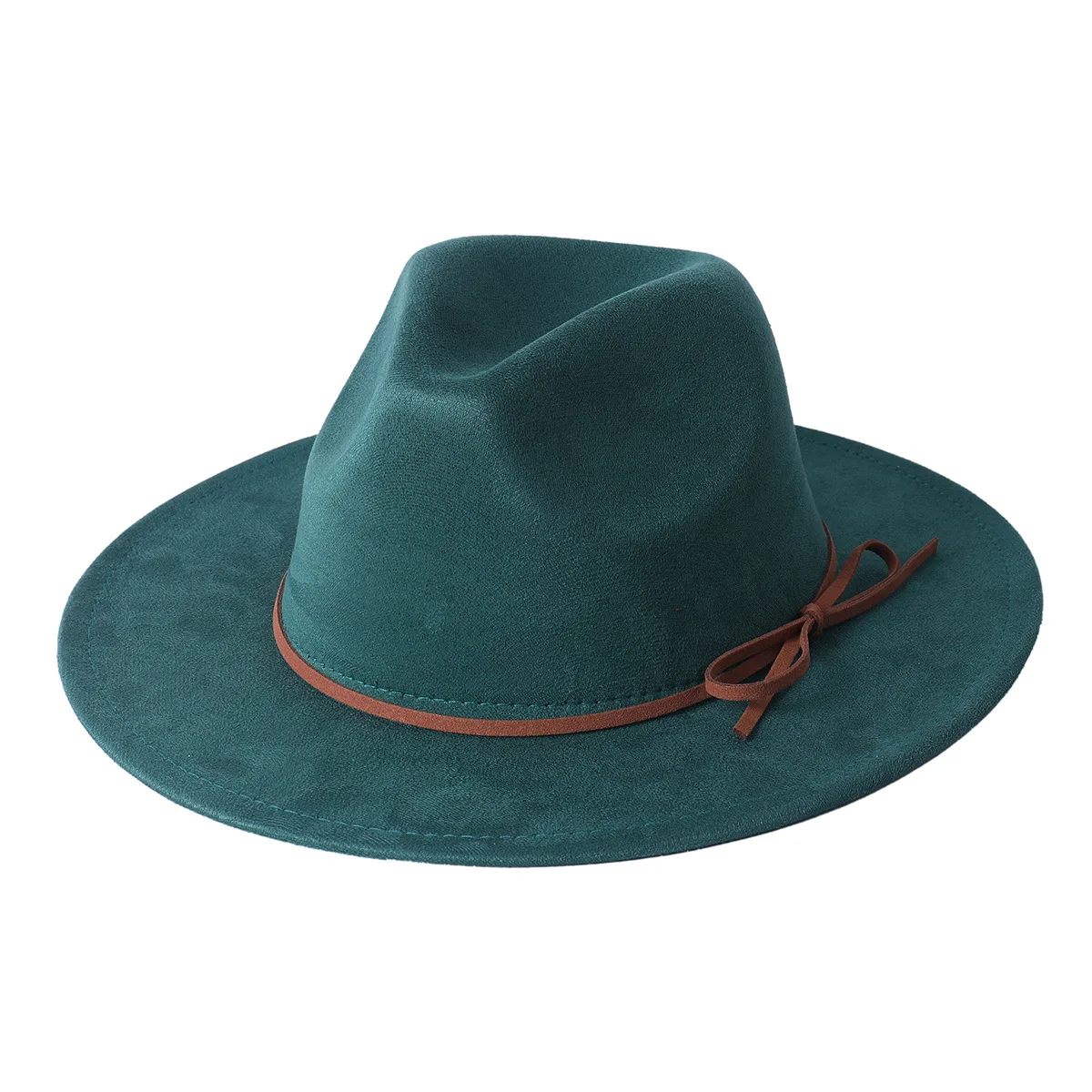 Blauer 7 cm großer Wildlederhut, Fedoras, mehrfarbig, Damenhut, Herren-Panamahut, geeignet für alle Militärfarben, Fedora-Hutшапка Turismo – Detail 12