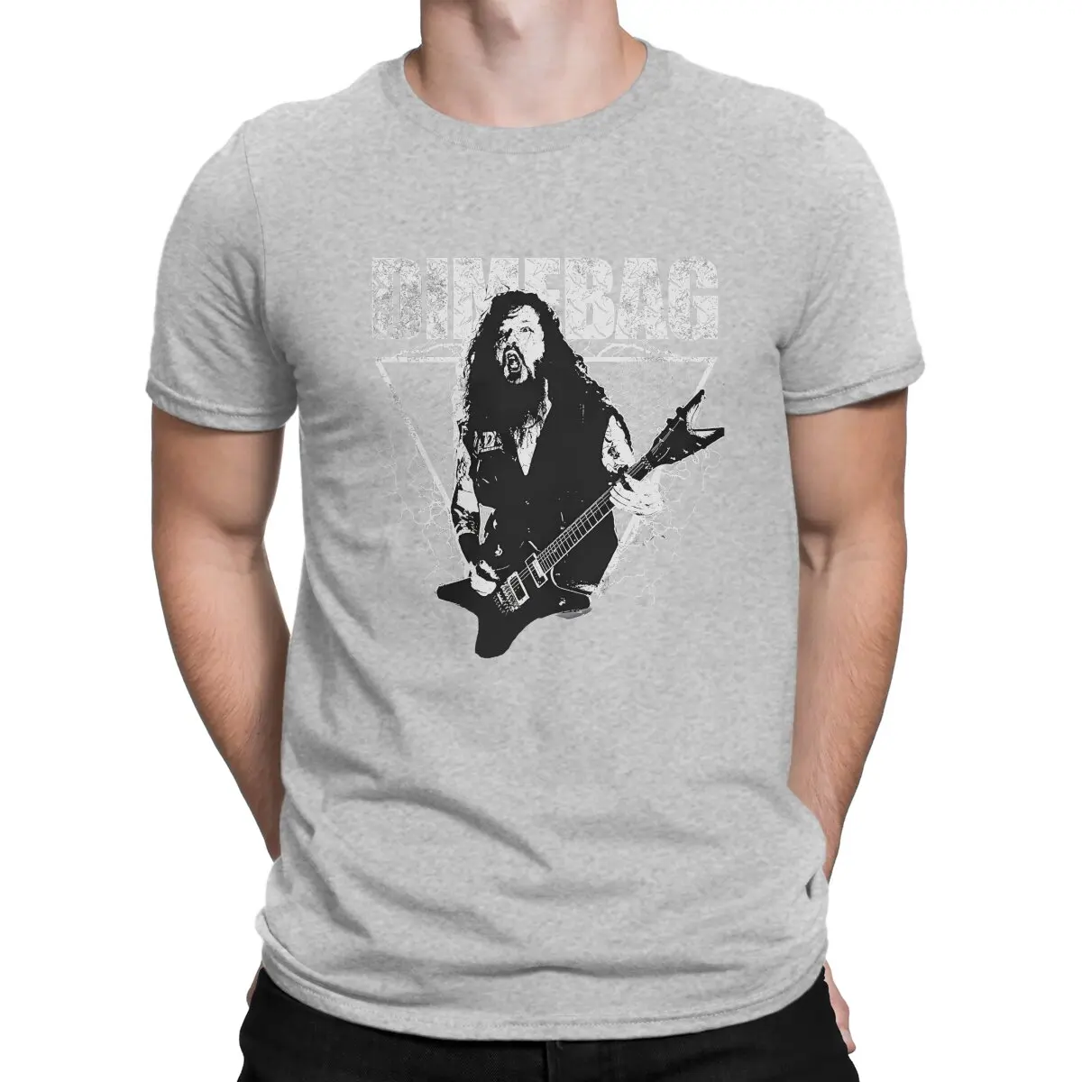 thumbnail image 1 of Camiseta de guitarrista legendario para hombre, Dimebag Darrell, cuello redondo, manga corta, tela, regalo de cumpleaños divertido y de alta calidad., 1 of 7