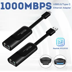 2500Mbps Type-C to RJ45 Ethernet Network Card Converter USB 2.5G External Wired Network Card Ethernet Adapter Hub For MacBook