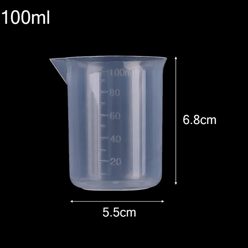 

Transparent Measuring Cup, Plastic Liquid Container, Epoxy Resin Scale Beaker, Lab Chemical Laboratory Cups, Mixing Tools, 100ml