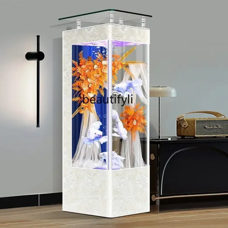 

Fish Tank Living Room New Small Light Luxury TV Cabinet Floor Change Water Ecological Aquarium