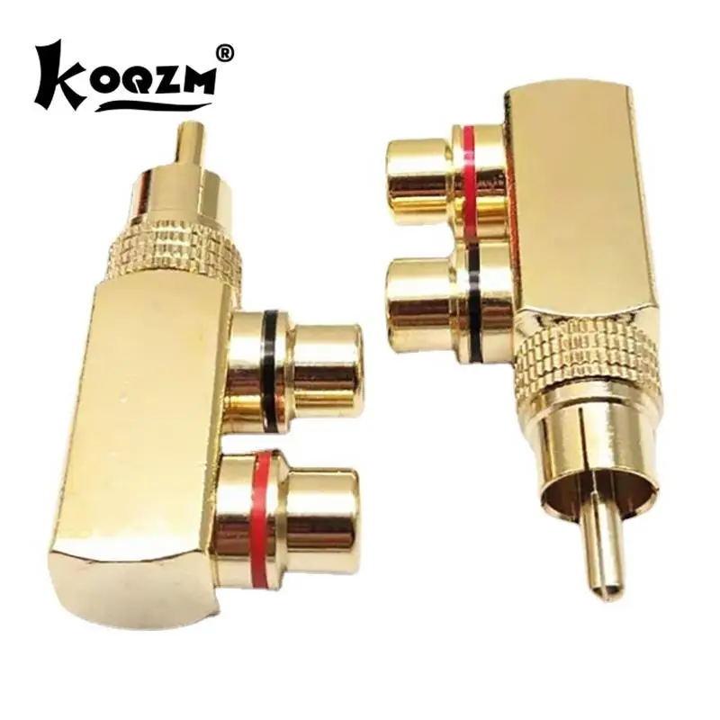 

Gold Plated AV Audio Splitter Plug RCA Adapter 1 Male To 2 Female F Connector Tool