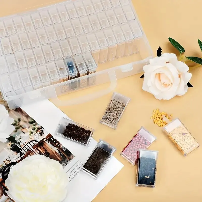 Storage Box Diamond Painting Storage Box Storage Container Plastic Storage Box Jewelry Box 64/32 Compartments Plastic Storage Box