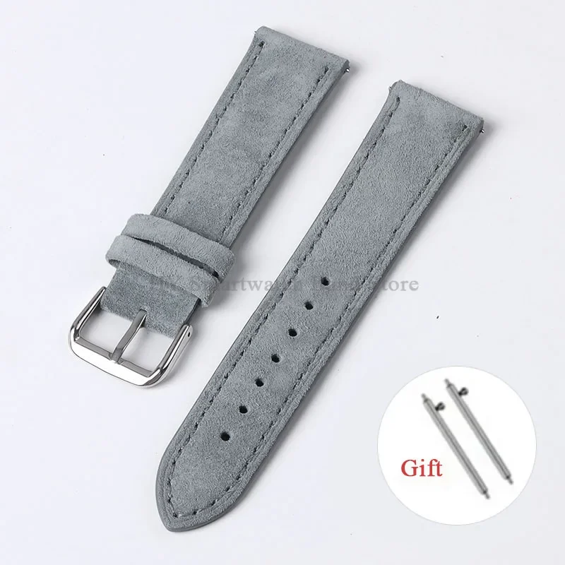 Artisanal Vintage Suede Leather Watch Strap with Handmade Stitching and Quick Release