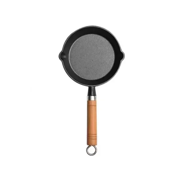 26cm Cast Iron Frying Pan Uncoated Non-stick Egg Pancake Pan Crepe Maker Steak Frying Pot Gas Induction Cooker Kitchen Cookware 2