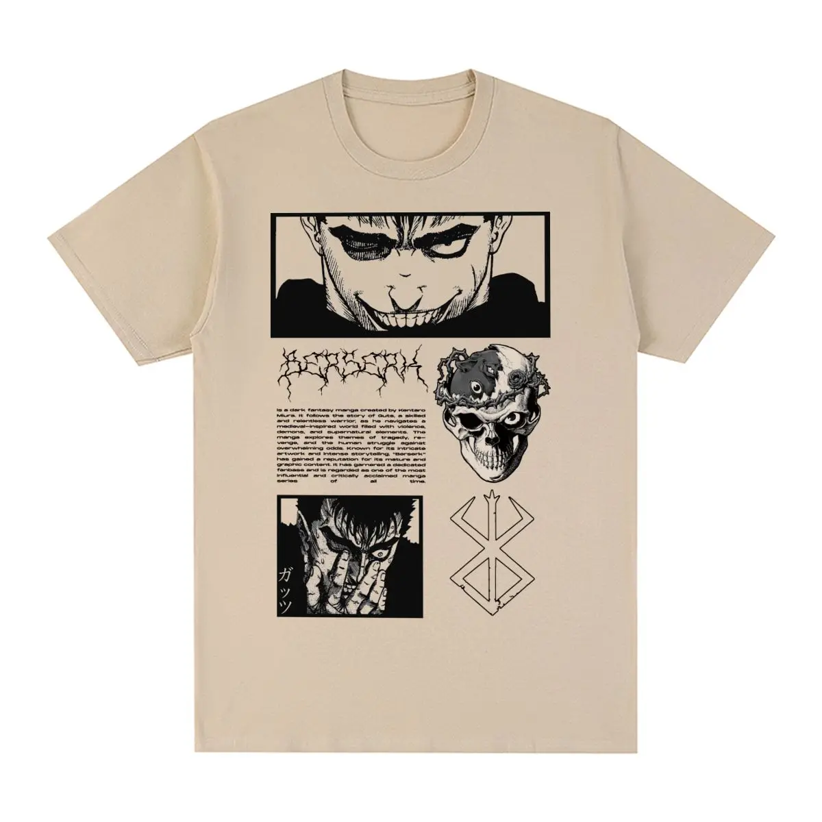 Berserk Vintage T-Shirt Budella Anime Cotton Men T Shirt New Tee Tshirt Womens Tops