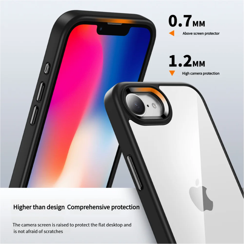 Luxury Metal Frame Transparent Acrylic Shockproof Bumper Cover