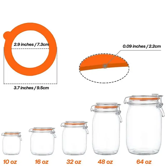 14 Joints En Silicone Pour Bocaux Mason - Diamètre ~85 Mm - Résistants -40°C à 230°C, étanches Et Lavables