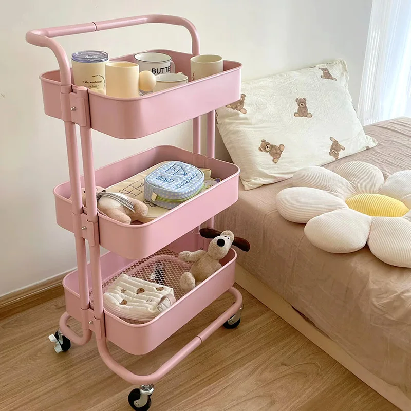 Trolley Storage Shelf Multi-layer Trolley Organizer Mobile Cosmetics Snack Storage Rack Bathroom Shelf rolling storage cart,storage rack