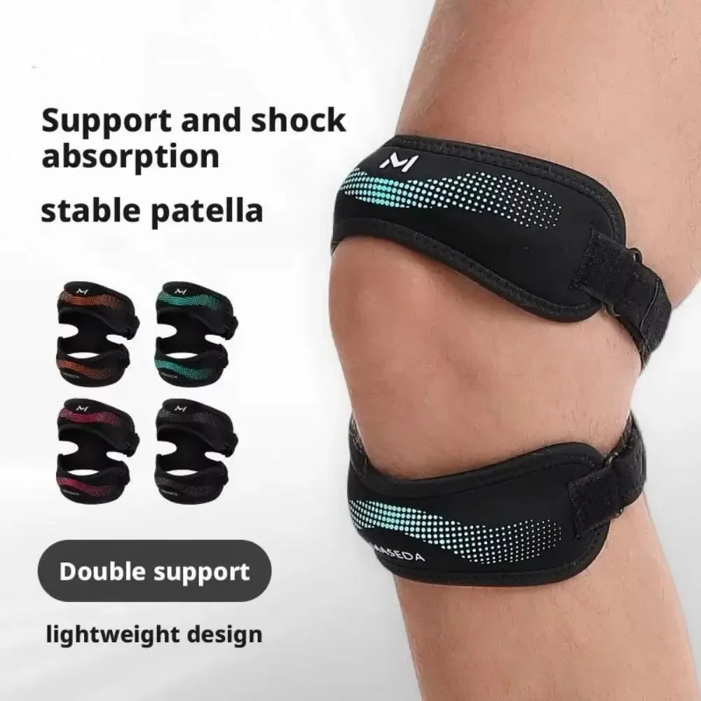 1 قطعة لينة قابل للتعديل مزدوجة الرضفة الفرقة الركبة دعم تنفس الركبة الرضفة استقرار حزام مريح الركبة حامي