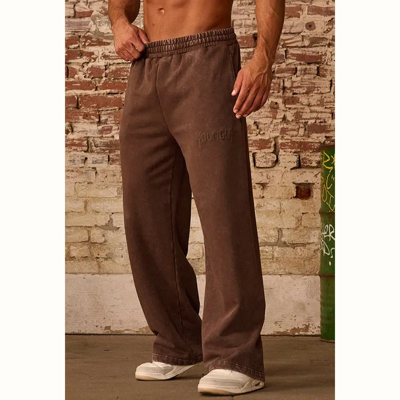 American Casual Pants Straight Simple Loose Pattern Sweatpants