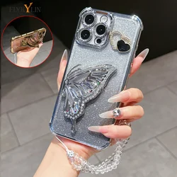 Elegant Butterfly Bracket Crystal Chain Phone Case - Luxury Protective Cover for Huawei Pura 80 Pro (1)