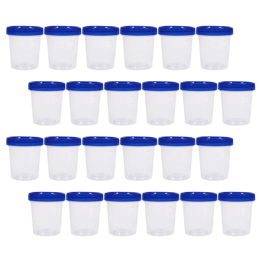 

24 Pcs Measuring Cup Transparent Sealed Cups Container Sample Laboratory Accessories Fresh-keeping