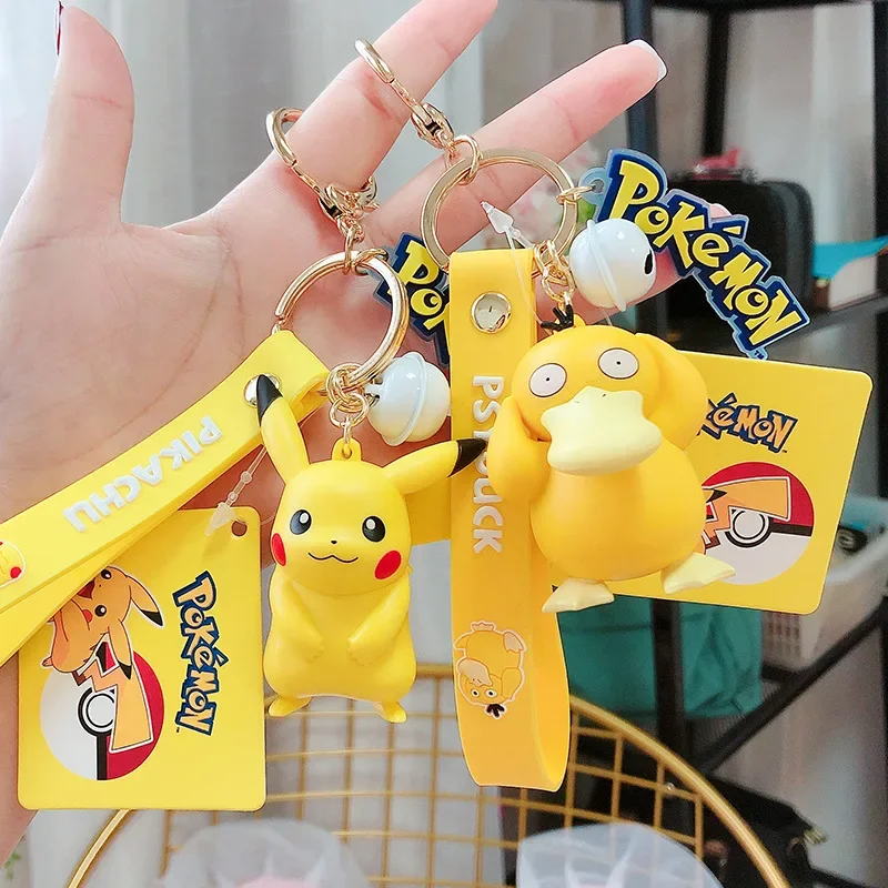 Pokemon Action Figure Pokemon Anime Pvc Pikachu Charmander Squirtle Psyduck Portachiavi Zaino Ciondolo Modello Portachiavi Regali Giocattolo