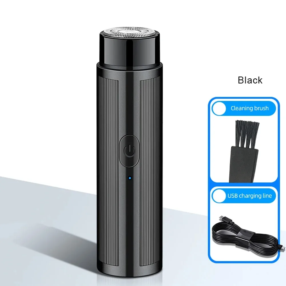 휴대용 미니 전기 면도기 USB 충전식 10000RPM 회전식 면도날 남성용 여행용 차량용 가정용