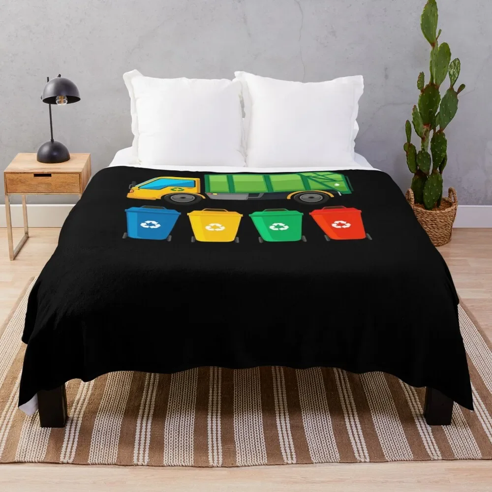 Garbage Truck Throw Blanket Thin Thins Fluffy Shaggy warm winter Blankets