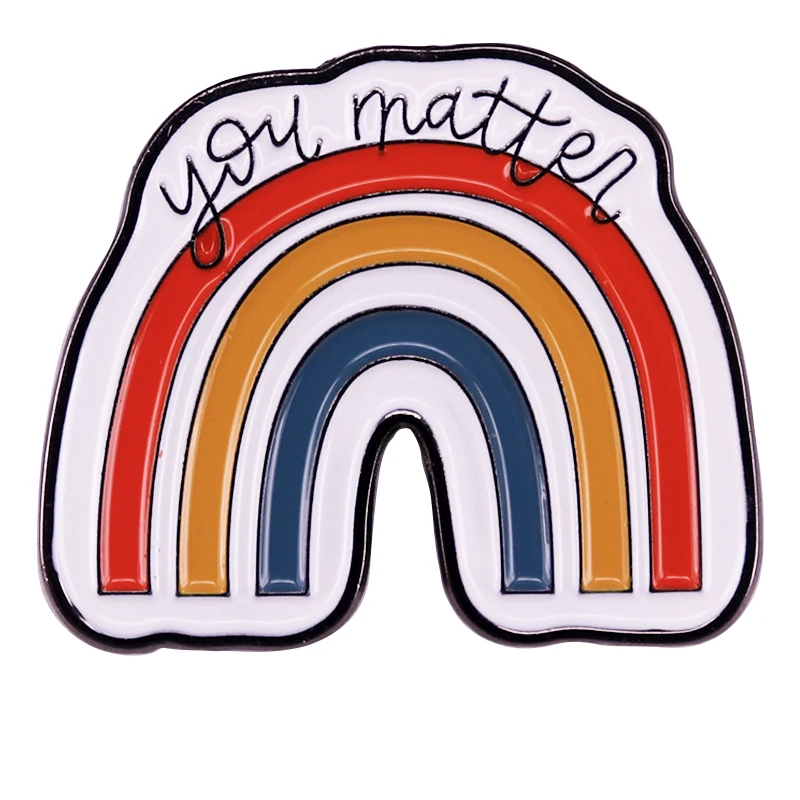 

A2796 LGBT Design Rainbow Creative You Matten Pin Brooch Metal Pins Badge Denim Enamel Lapel Jewelry Gift women