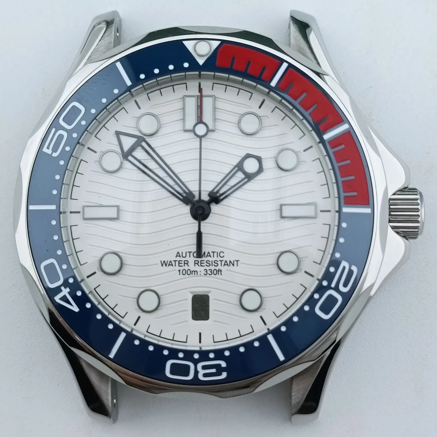 Premium 42mm Stainless Steel Diving Watch Case with Sapphire Crystal & Transparent Back