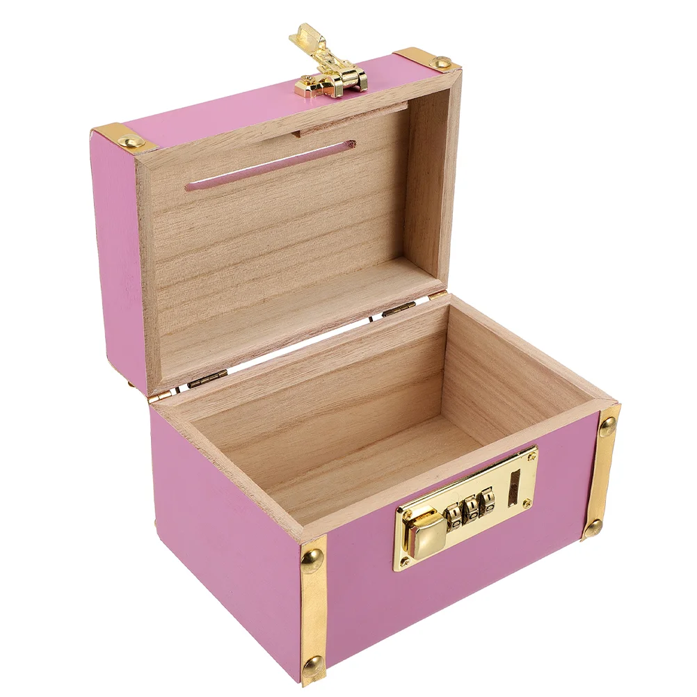 

Wooden Piggy Bank Exquisite Multi-use Practical Decorative Box Piggy Bank Small Chest Wooden Box Coin Container Banks to save